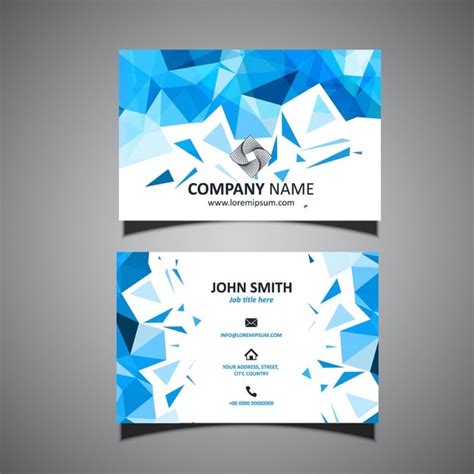 Free Vector Blue Business Card Polygonal Shapes