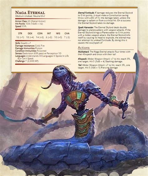 Naga Eternal In 2021 Dandd Dungeons And Dragons Dungeons And Dragons