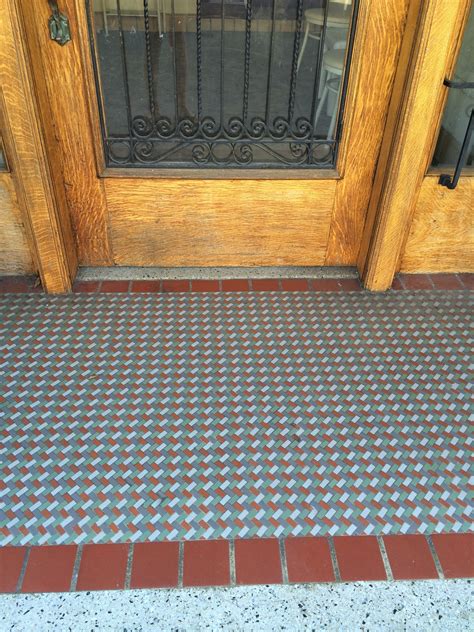 Basket weave, double stacked or basket pattern, not exactly sure what the pattern is called. Basket weave tile landing from a 1920s or 1930s house in the Richmond, San Francisco. | Basket ...