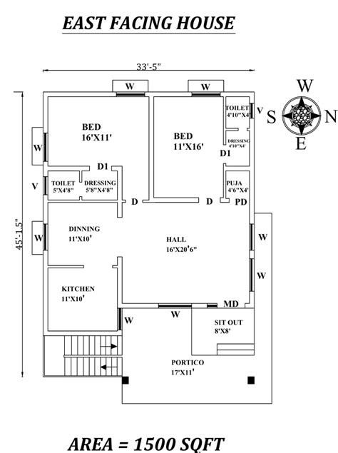 42 House Plan Design East Facing Per Vastu Info