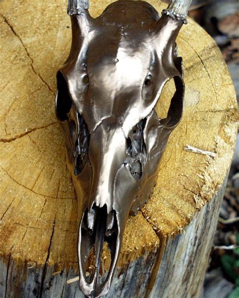 High Polish Bronze Deer Skull Decor Bronze Deer