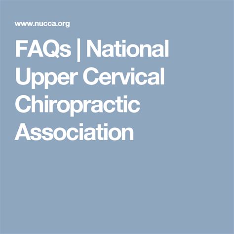 Faqs National Upper Cervical Chiropractic Association Upper