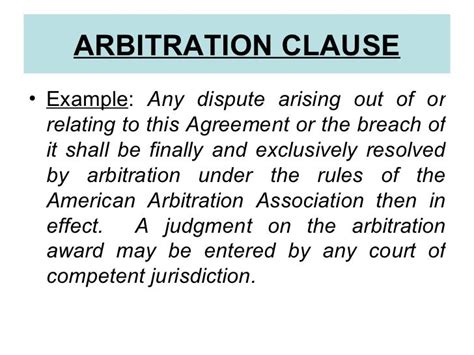 Arbitration Clauses Indian Legal System