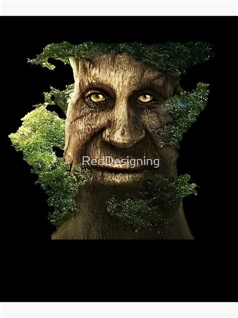 Wise Mystical Tree Face Old Mythical Oak Tree Funny Meme Poster For
