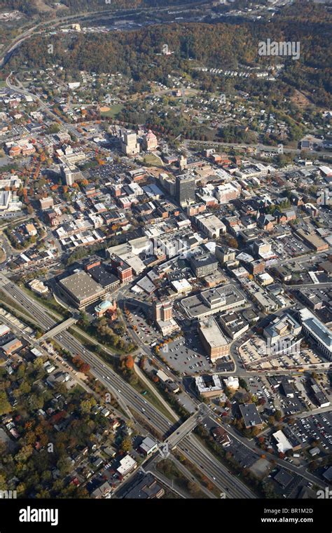 Aerial View Of Downtown Asheville Nc In The Fall Stock Photo Alamy