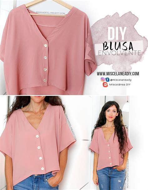 Diy Sewing Blusa Con Botones Crop Top Diy Summer Blouse