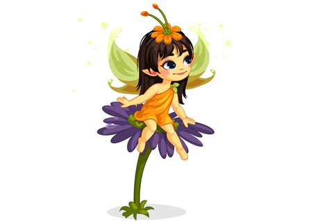 Beautiful Little Fairy Sitting On The Flower 534543 Vector Art At Vecteezy