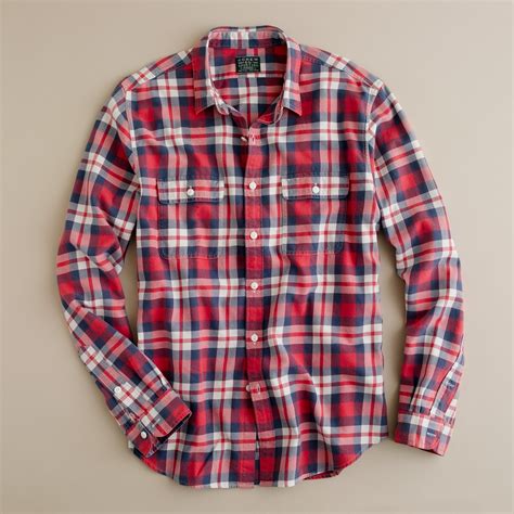Lyst - J.Crew Vintage Flannel Shirt in Garland Plaid in Red for Men