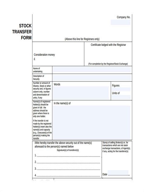 Free 5 Blank Transfer Forms In Ms Word Pdf