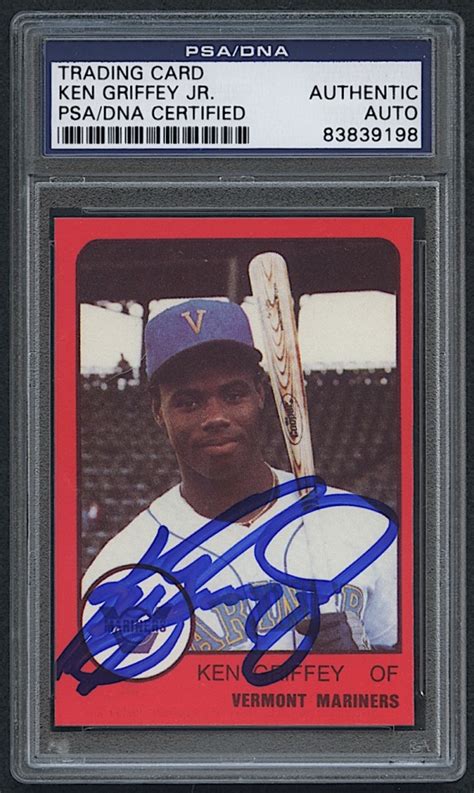 What's the most expensive baseball card. Ken Griffey Jr. Signed 1988 Vermont Mariners ProCards Pre Rookie Card (PSA Encapsulated ...