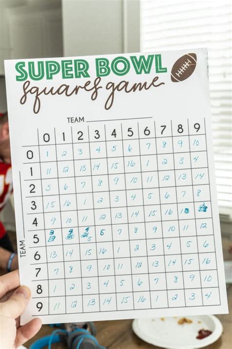 Printable Super Bowl Squares With Numbers