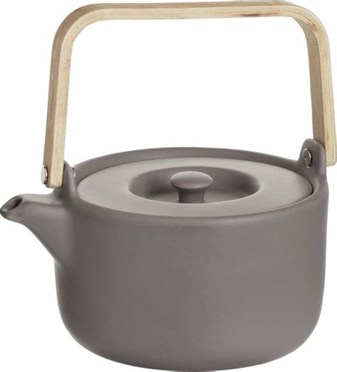 Secret De Gourmet Theepot In Keramiek Met Bamboe 80cl Handvat Zeef