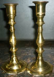 Vintage Solid Brass Set Of 2 Candle Holders Candleholders Caroline Brass 7