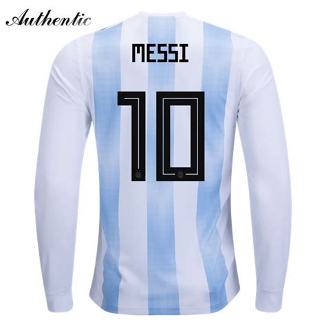 Lionel Messi Authentic Home Ls Soccer Jersey 2018 Argentina 10 Click