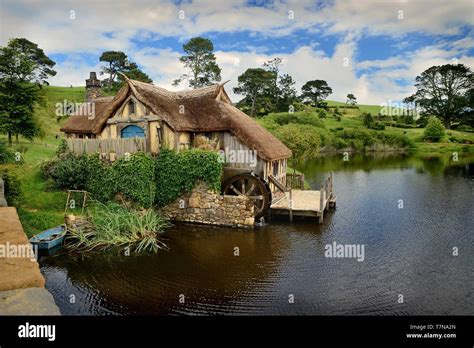 Hobbiton Landscape New Zealand The Place In Middle Earth Stock Photo