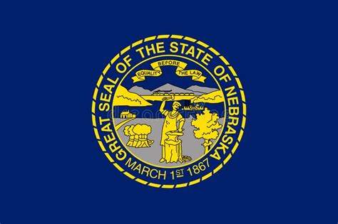 Nebraska Map Flag Map Of Ne Usa With The State Flag Stock Vector