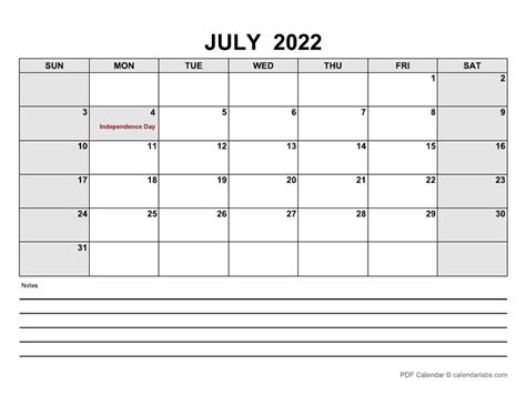 Blank July 2023 Calendar Page Mobila Bucatarie 2023
