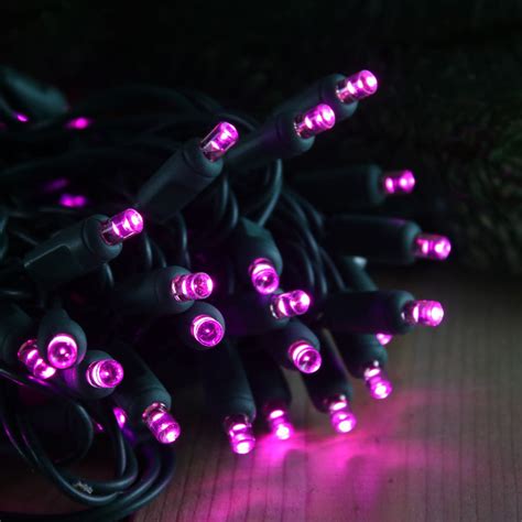 50 Purple 5mm Led Green Wire Christmas Light Source