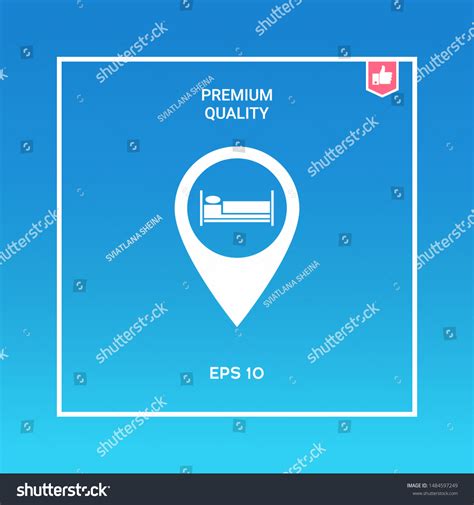 Map Pointer Icon With Hostel Or Hotel Sign Royalty Free Stock Vector