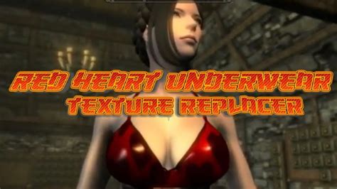 Red Heart Underwear Texture Replacer Skyrim Se Xbox One Mods Youtube