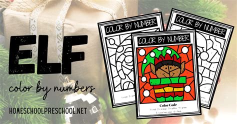 Printable Elf Color By Numbers Preschool Worksheets