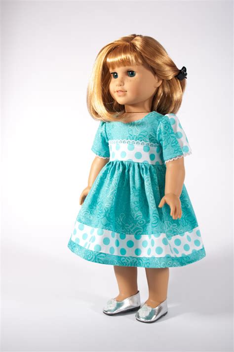 18 Inch American Girl Doll Clothes Lacy Party Dress Aqua Etsy