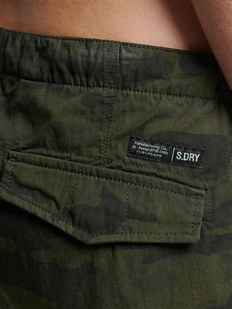 Superdry Organic Cotton Parachute Grip Cargo Trousers Green Camo At