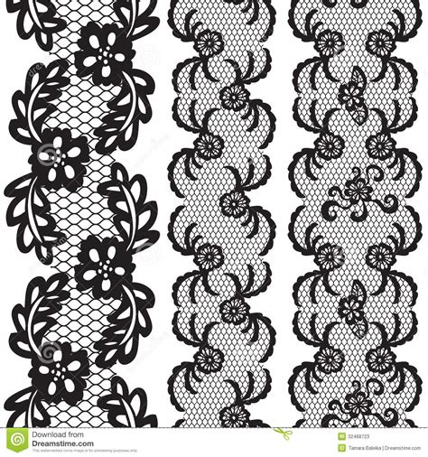 Set Of Beautiful Lace Vector Trims Stock Vector Illustration Of Leaf Graphic 32468723