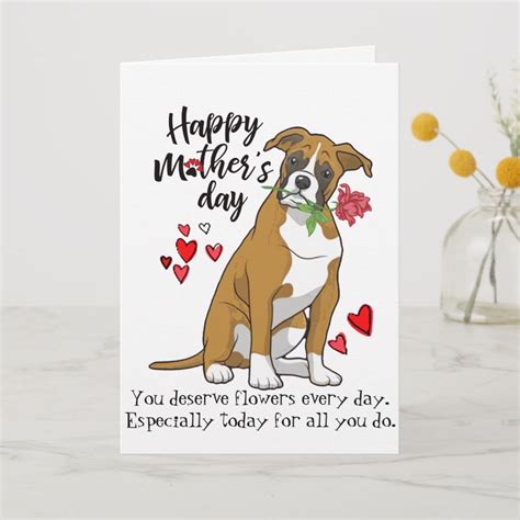 Happy Mothers Day From Your Boxer Dog Card Dog Cards