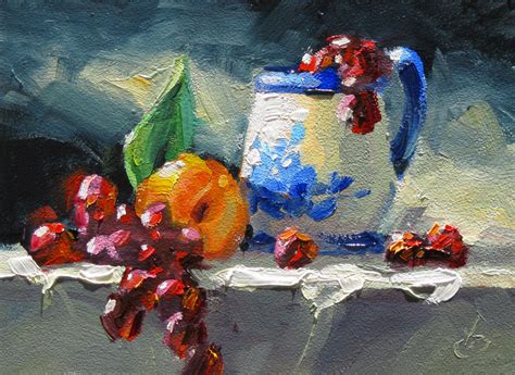 Tom Brown Fine Art Colorful Still Life 5x7 Impressionist Oil Painting