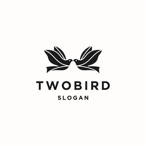 Premium Vector Two Bird Logo Icon Flat Design Template