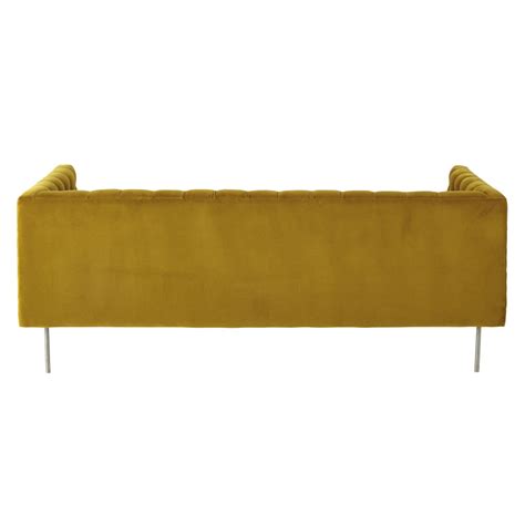 Maybe you would like to learn more about one of these? Mustard Yellow 3-Seater Velvet Sofa Liam | Maisons du Monde