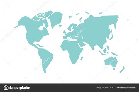 Mapa Mundo Simplificado Ilustração Vetorial Estilizada Imagem Vetorial