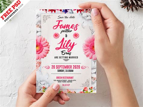 Find & download free graphic resources for wedding card. Wedding Invitation Card Template PSD | PSDFreebies.com