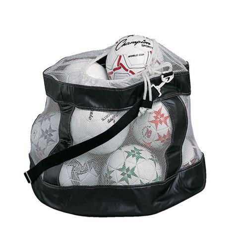 Deluxe Mesh Soccer Ball Bag With Drawstring And Shoulder Strap Head