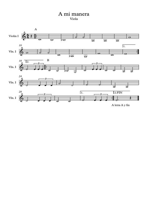A Mi Manera Viola Violin Partitura Completapdf