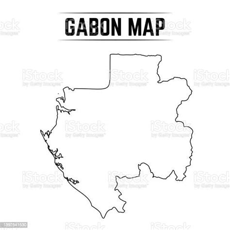 Outline Simple Map Of Gabon Stock Illustration Download Image Now