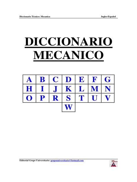 Diccionario Mecanico Ingles Español Pdf Transmisión Mecánica Ingeniería Mecánica
