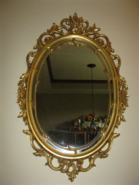 Oval Vanity Mirror Large Vintage Gold Oval Syroco Mirror With Ornate