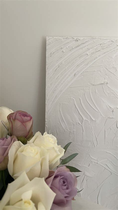 White Textured Canvas Wall Art Abstract White Wall Decor Etsy