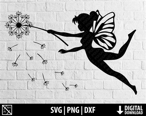 Dandelion Fairy Svg Fantasy Fairytale Nursery Decor Svg Png Etsy Uk