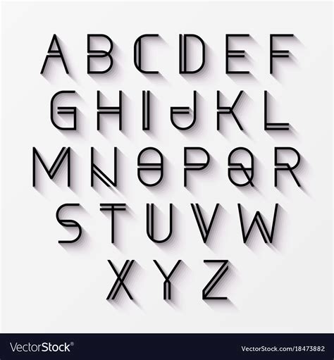Modern Font With Shadow Effect Royalty Free Vector Image