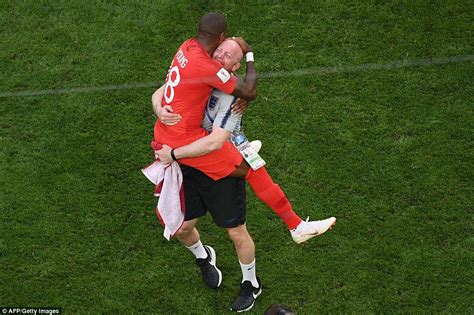 World Cup England Players Stride Onto Pitch Ahead Of Sweden Clash