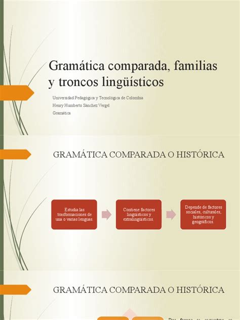 Gramática Comparada Familias Y Troncos Lingüísticos Pdf Lengua Española Gramática