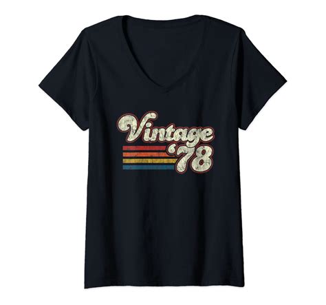 Womens Retro Vintage 1978 41st Birthday Top V Neck T Shirt