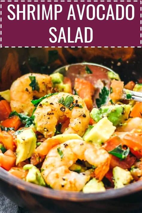 Add the shrimp, celery, green pepper, avacado, and onion. Here's a delicious and healthy cold shrimp salad with avocado, tomatoes, feta cheese, and lemon ...