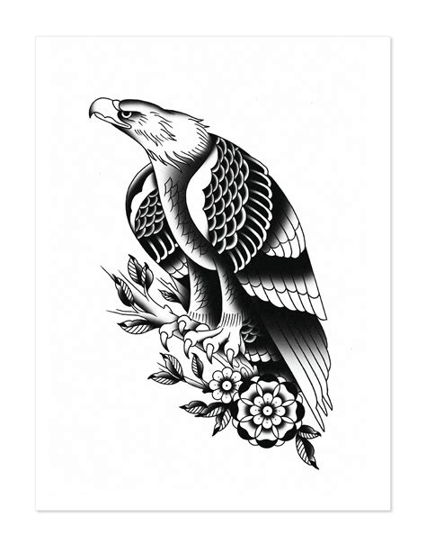 Traditional Tattoo Black And Grey Traditional Eagle Tattoo
