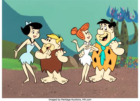 The Flintstones Fred Barney Wilma And Betty Production Cel Lot