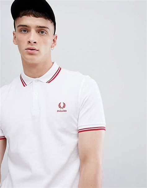 Fred Perry England Polo In White Asos