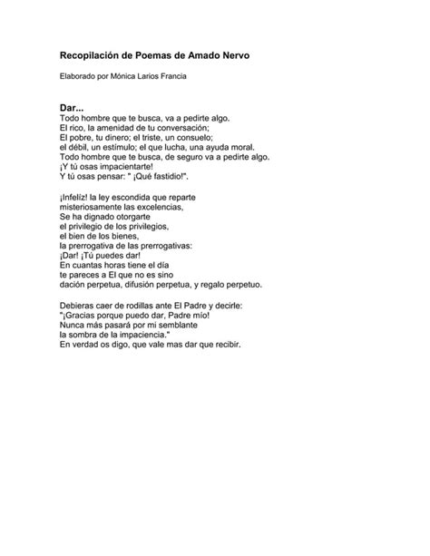 Poemas De Amado Nervo Pdf